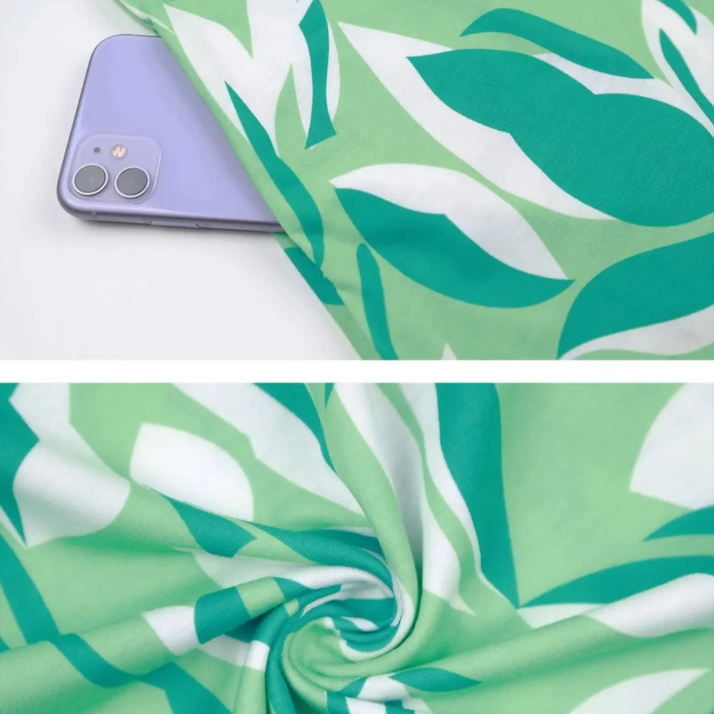 Floral Pattern Printed Round Neck Sleeveless Dress