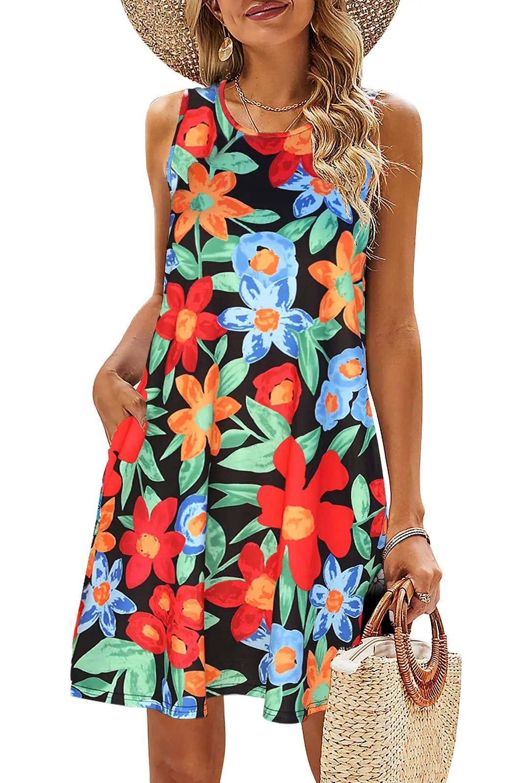 Sleeveless Floral Bohemian Style Dress