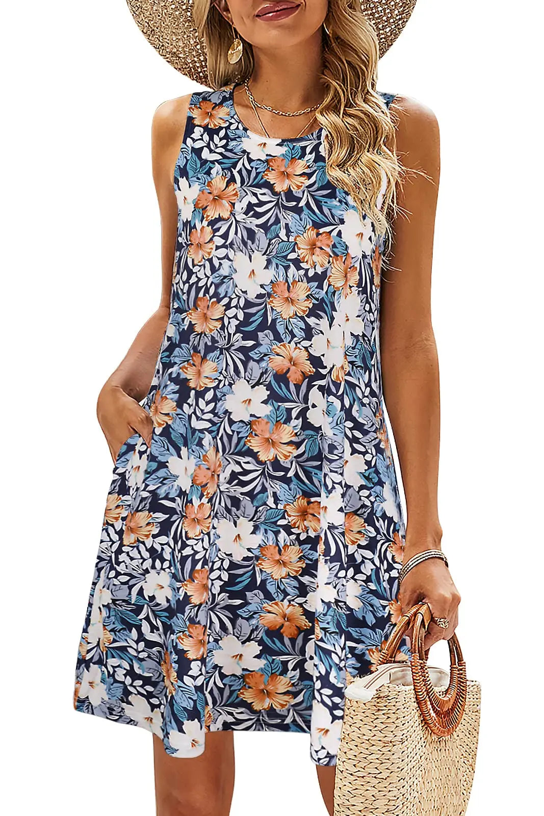 Sleeveless Floral Bohemian Style Dress