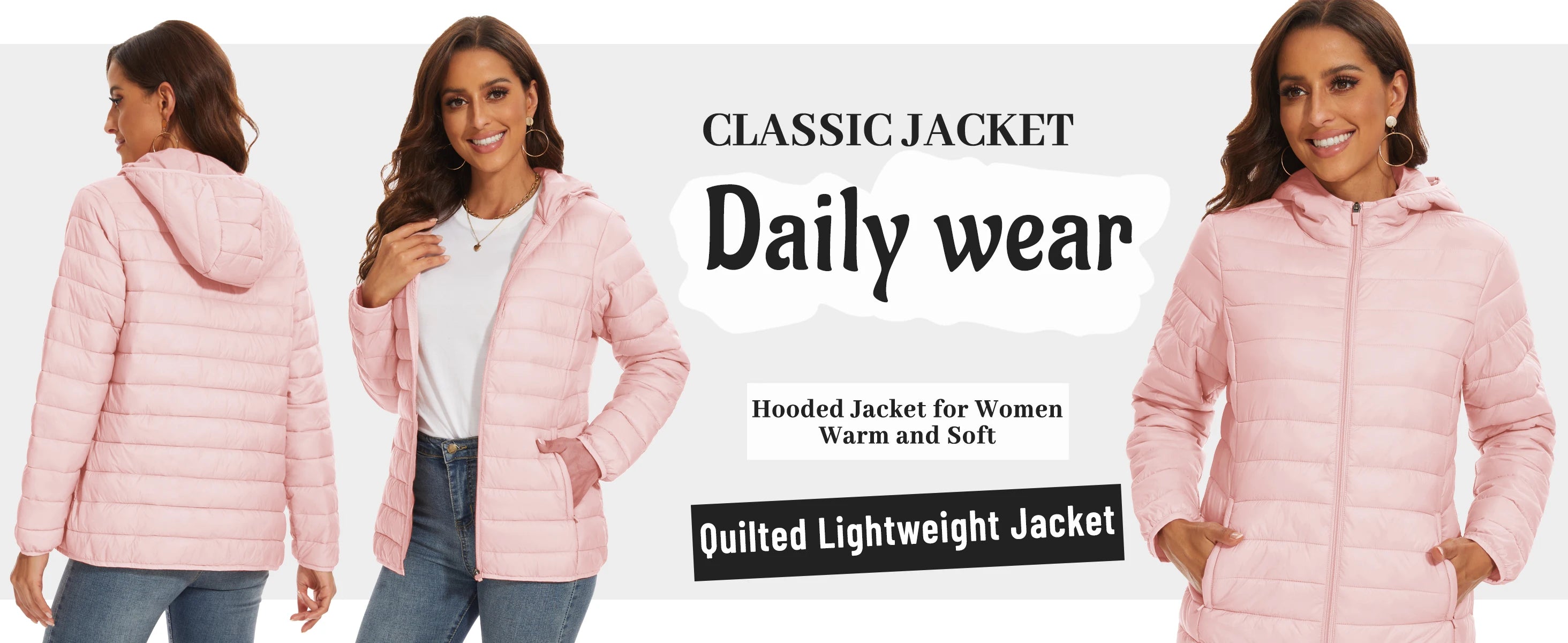 TACVASEN Winter Hooded Puffer Jacket Womens Quilted Warm Coats Casual Windbreaker Waterproof Padded Lightweight Outdoor Outwear
