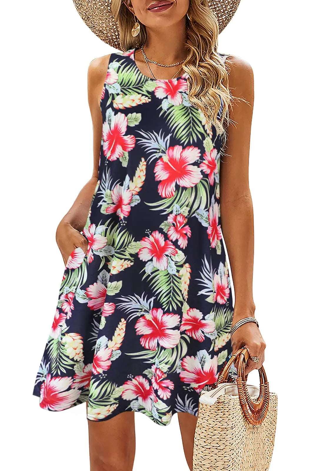 Sleeveless Floral Bohemian Style Dress