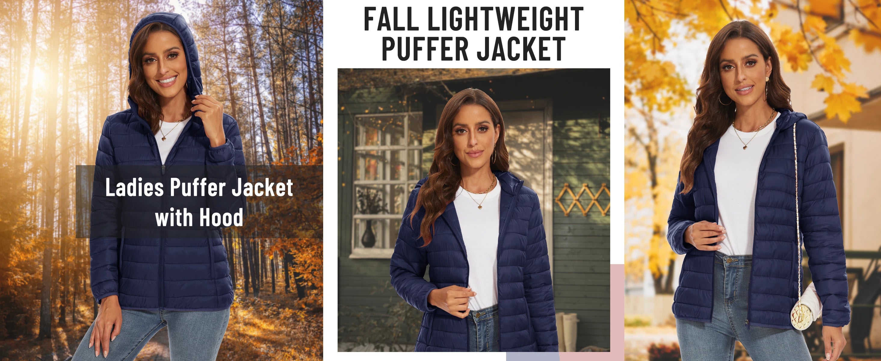 TACVASEN Winter Hooded Puffer Jacket Womens Quilted Warm Coats Casual Windbreaker Waterproof Padded Lightweight Outdoor Outwear