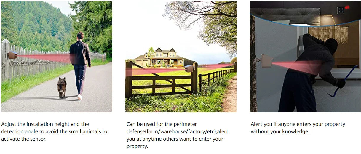 800 Meters Solar Wireless Driveway Alarm