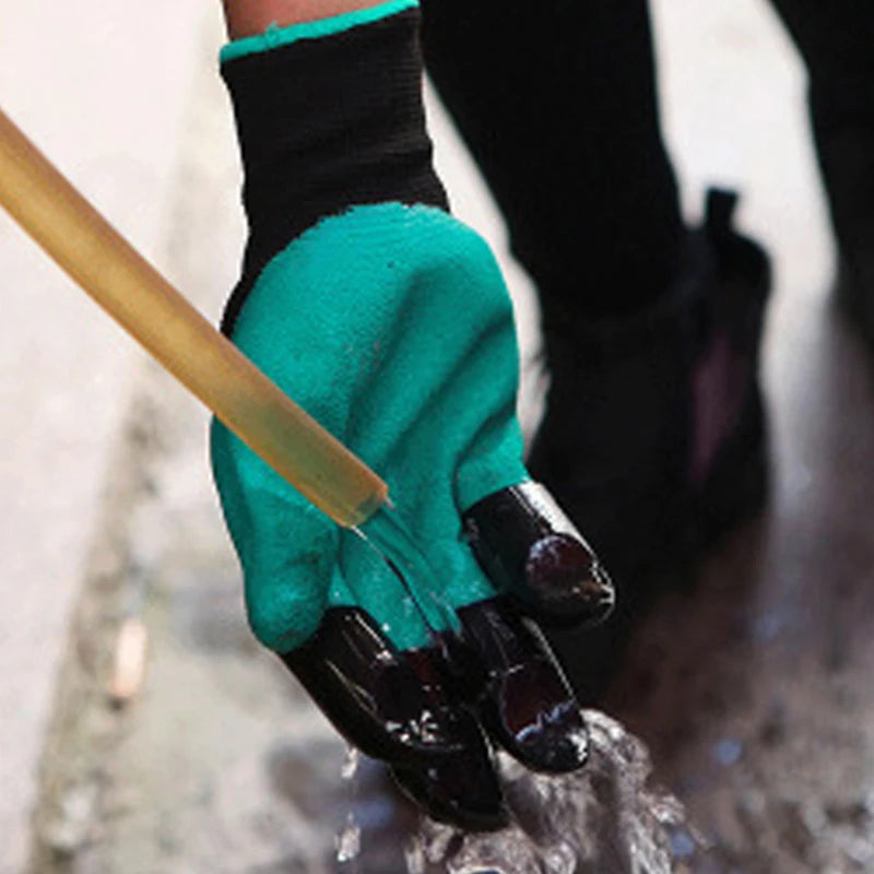 4/8 Hand Claw ABS Plastic Garden Rubber Gloves