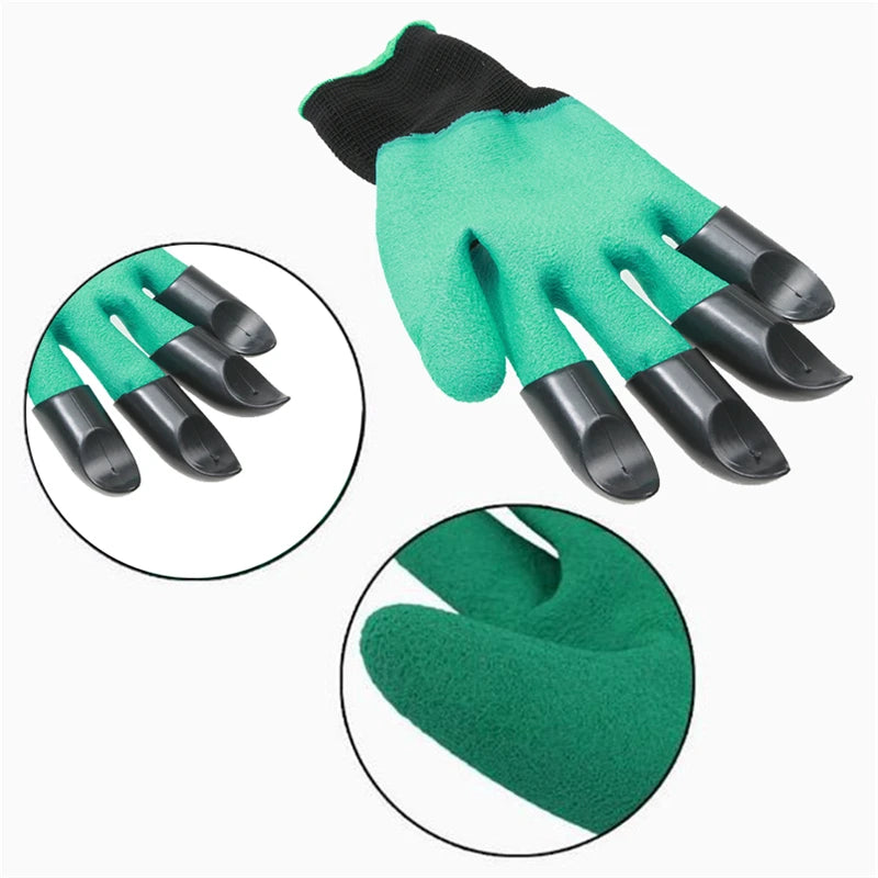 4/8 Hand Claw ABS Plastic Garden Rubber Gloves