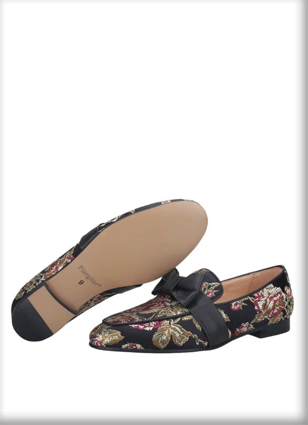New Style Floral Silk Men Moccasin Handmade leather Butterfly-Knot Men’s Flat Shoes Plus Size
