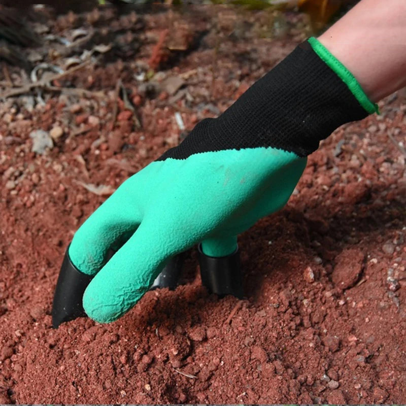 4/8 Hand Claw ABS Plastic Garden Rubber Gloves