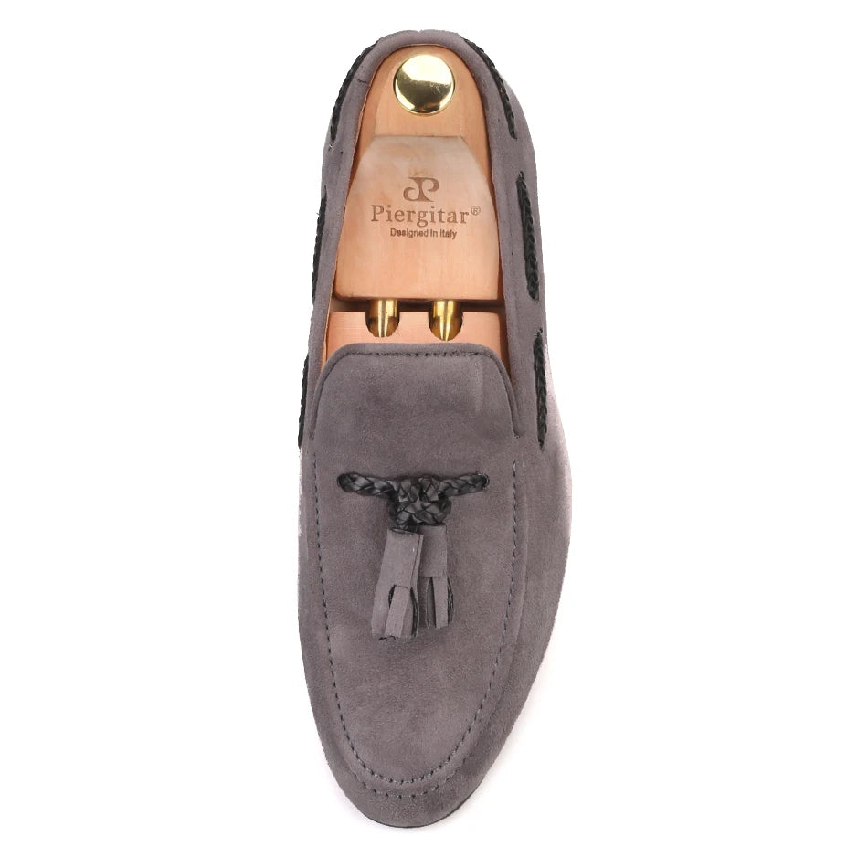 Plus size men's party and prom shoes made of velvet with a new tassel style.