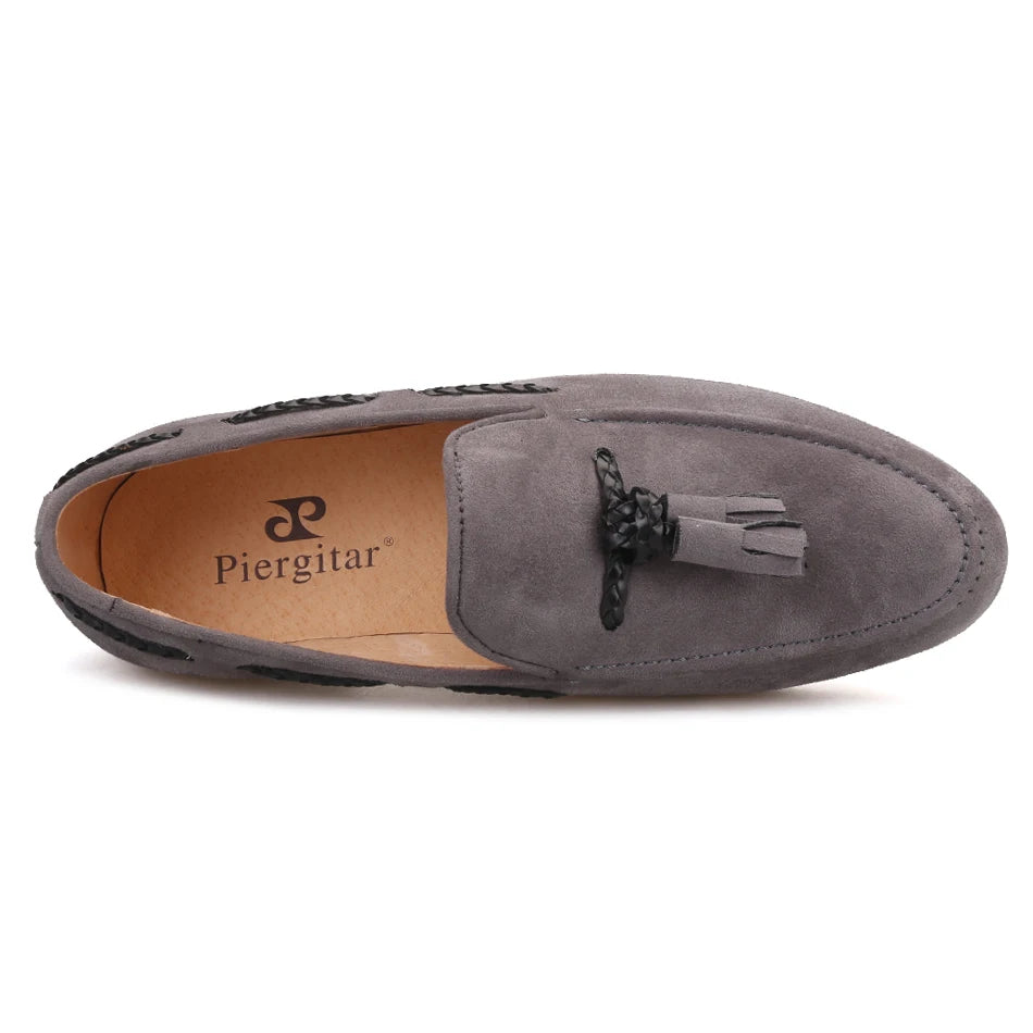 Plus size men's party and prom shoes made of velvet with a new tassel style.