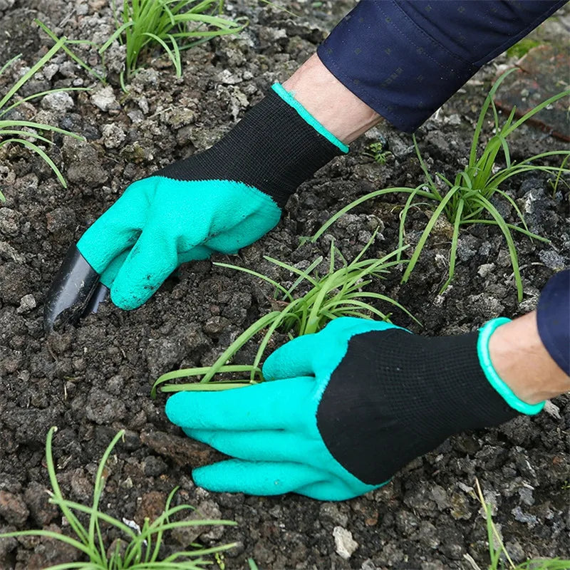 4/8 Hand Claw ABS Plastic Garden Rubber Gloves