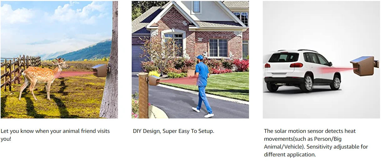 800 Meters Solar Wireless Driveway Alarm