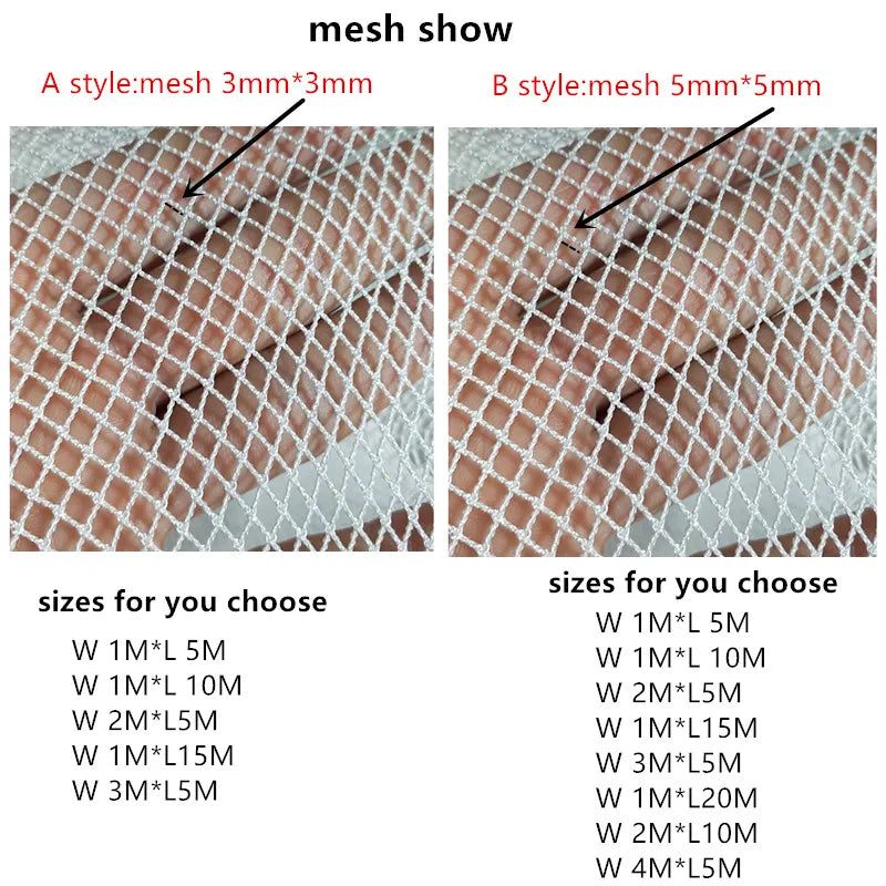 3mm-5mm Mesh Semi-Finished Knotless Nylon Fishing Net