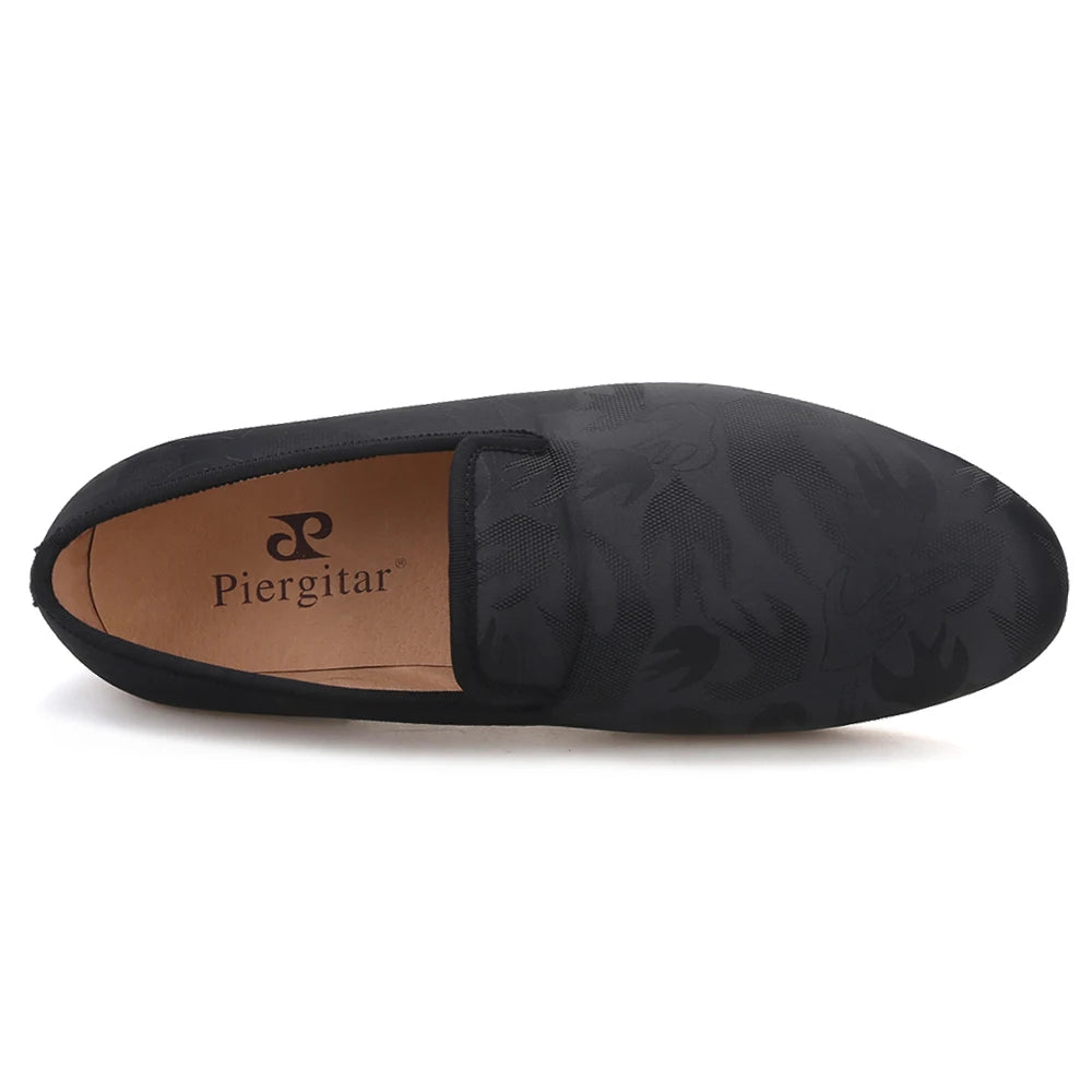 Men's smoking slippers and party shoes with camouflage prints.