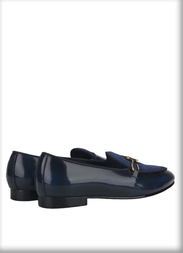 British Classics Men's smoking slippers in Golden Single-buckled style, hand-polished calf leather.
