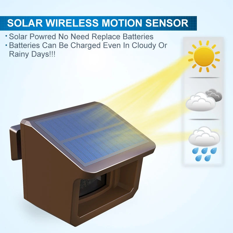 800 Meters Solar Wireless Driveway Alarm