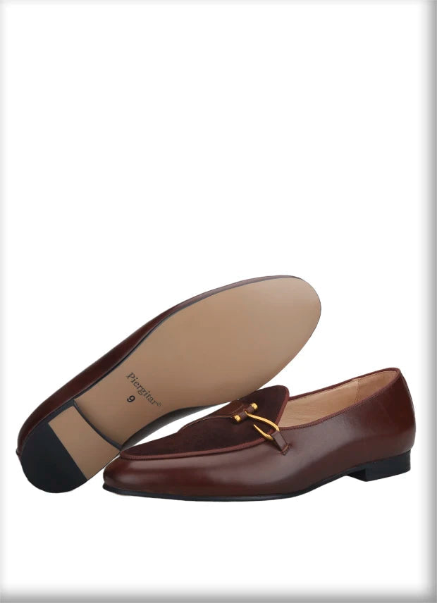 British Classics Men's smoking slippers in Golden Single-buckled style, hand-polished calf leather.