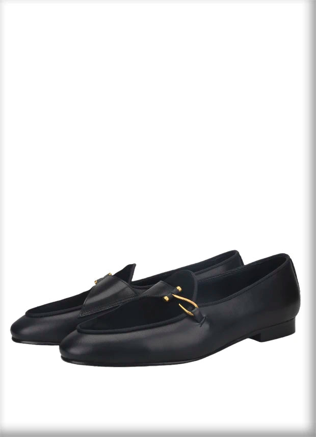 British Classics Men's smoking slippers in Golden Single-buckled style, hand-polished calf leather.