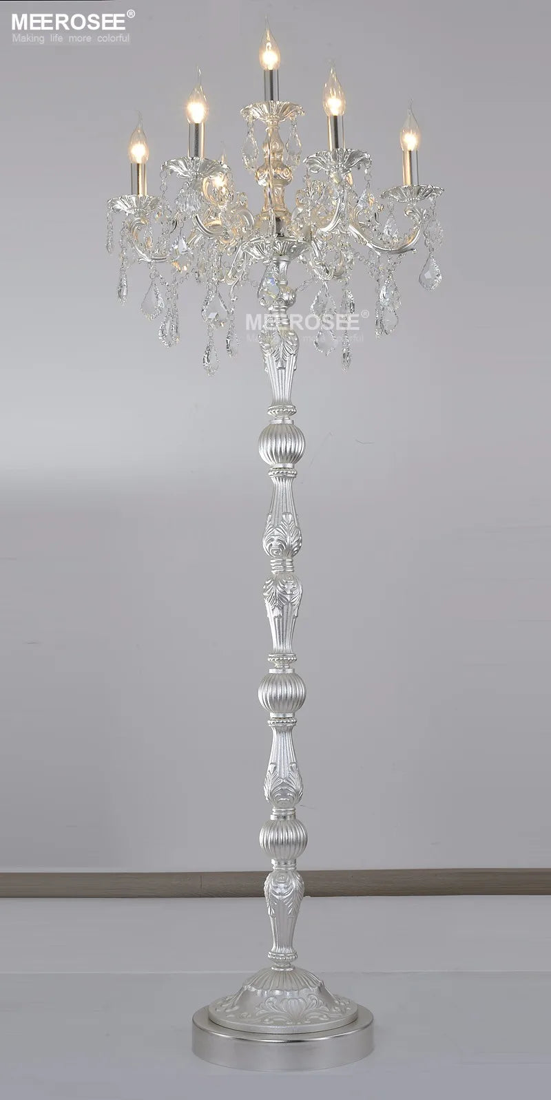Meerosee Classic 7 Lights Crystal Floor Lamp