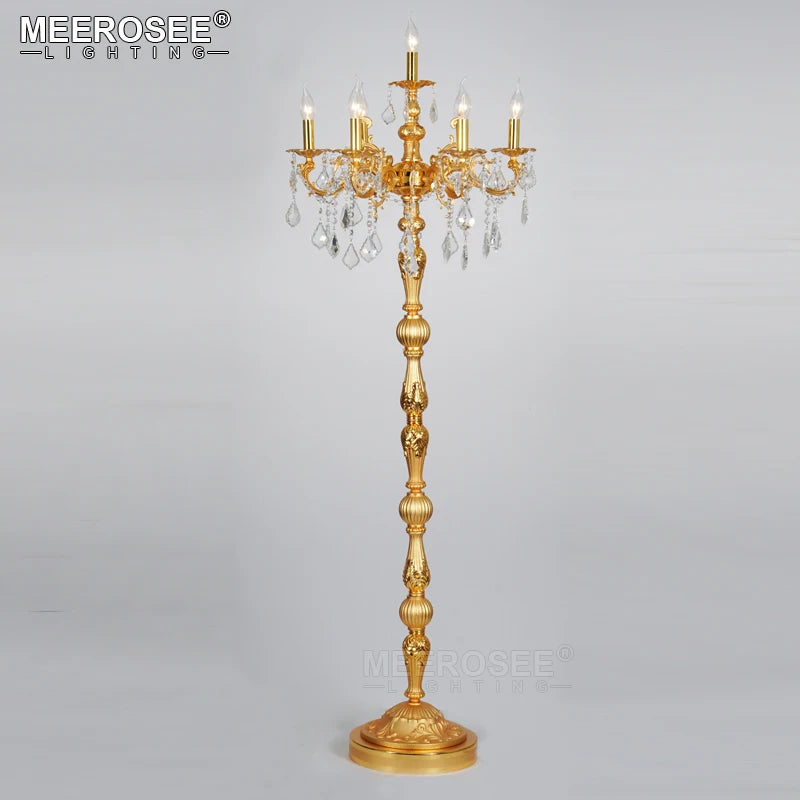 Meerosee Classic 7 Lights Crystal Floor Lamp