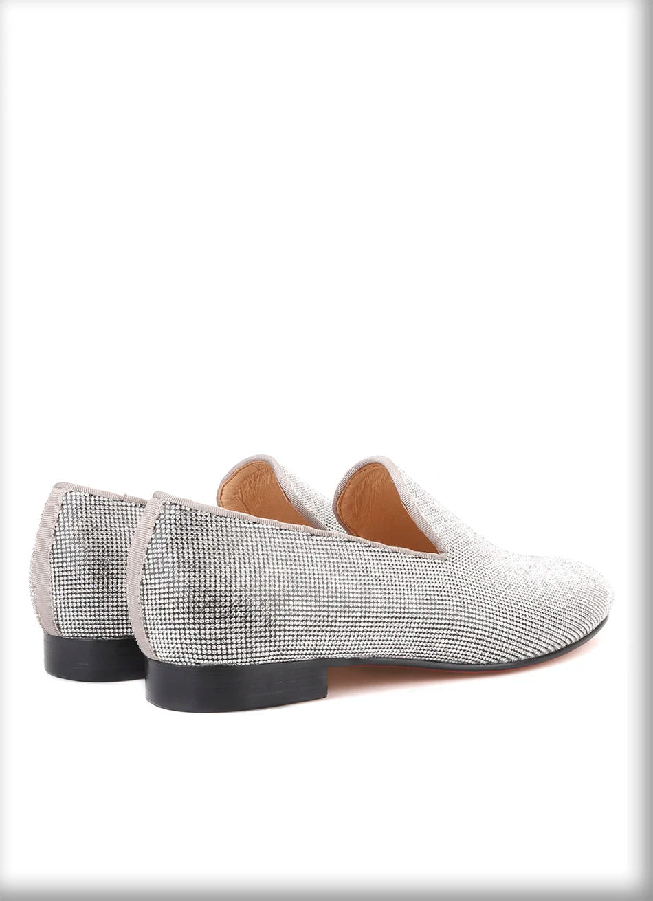 Handmade men's smoking slippers and loafers in red bottoms for weddings and parties.