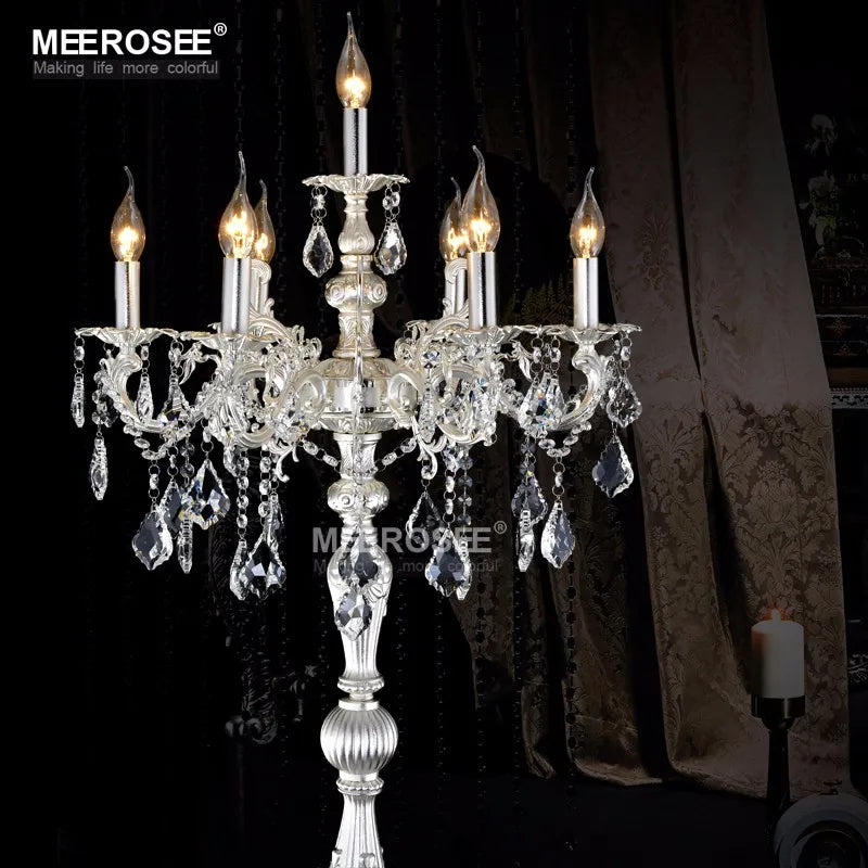Meerosee Classic 7 Lights Crystal Floor Lamp