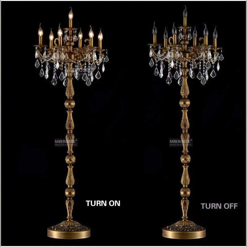 Meerosee Classic 7 Lights Crystal Floor Lamp