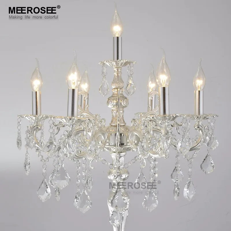Meerosee Classic 7 Lights Crystal Floor Lamp