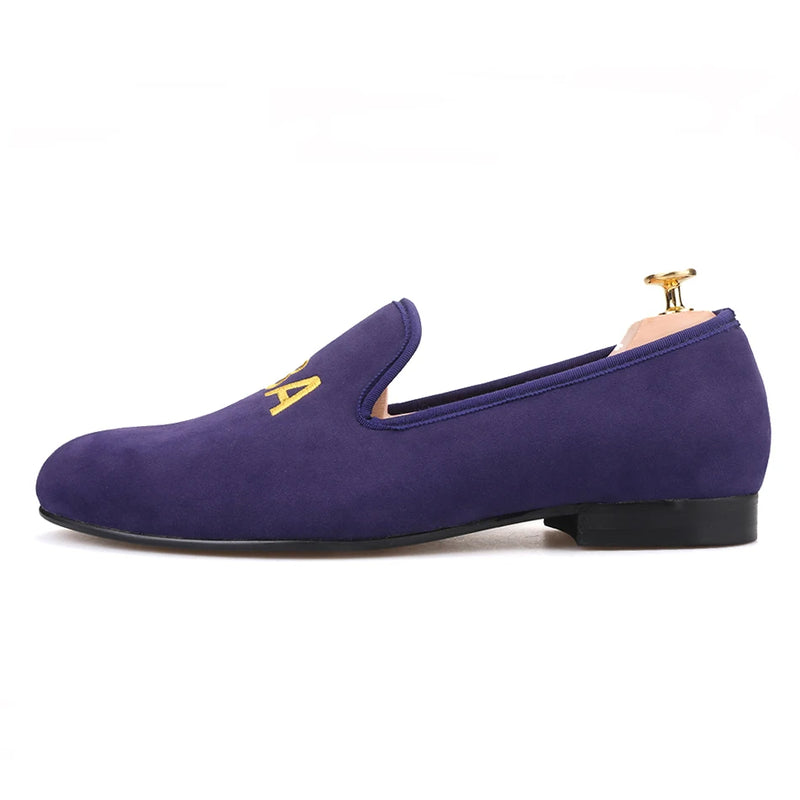 The new custom embroidery men's party loafers are the perfect dress shoes for prom and banquets.