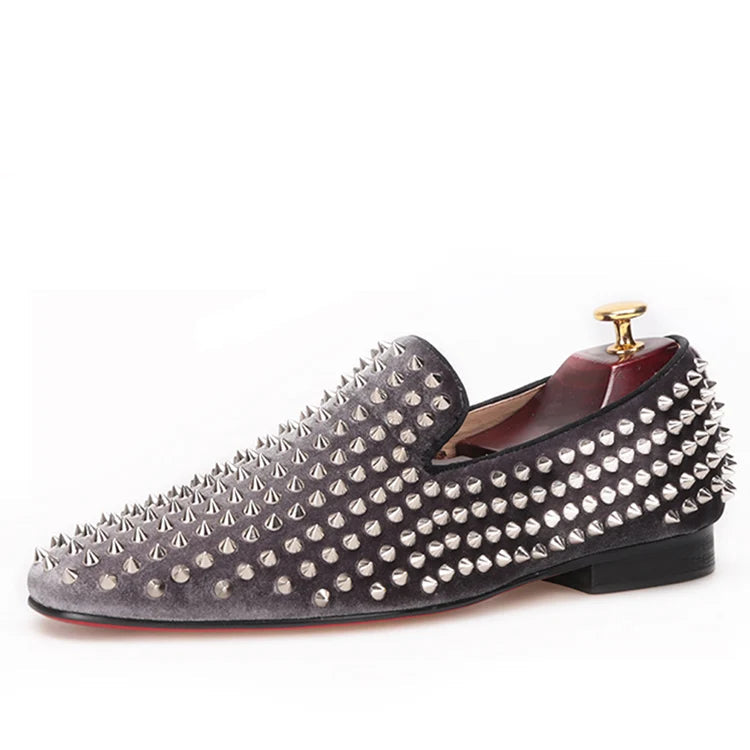 Men's fashion party and wedding shoes for men with silver rivets