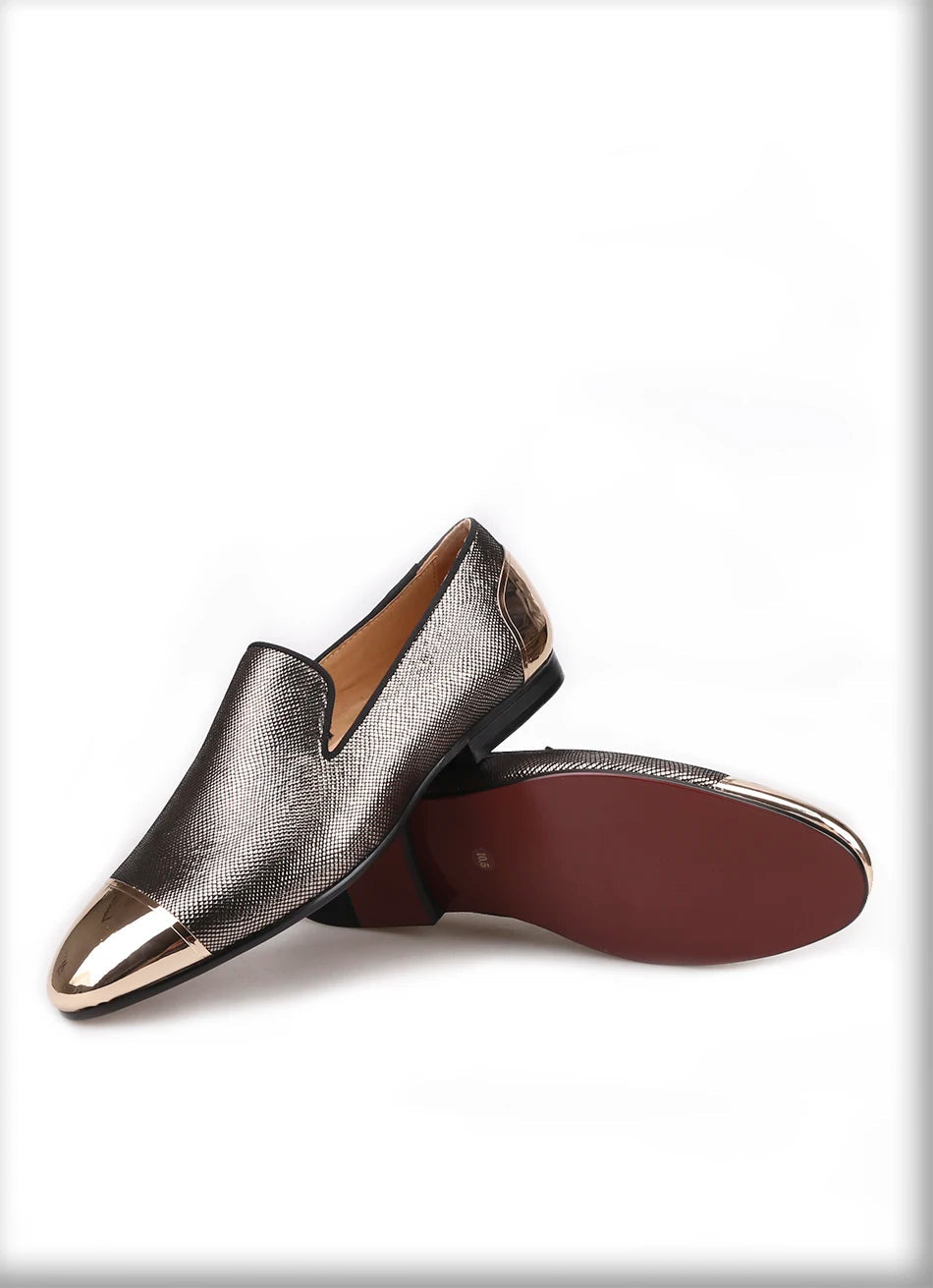 New Arrival Men's Red Sole Luxury Chain Style Slip-On Loafers Multicolored Gold Silk Weave Shoes Plus Size