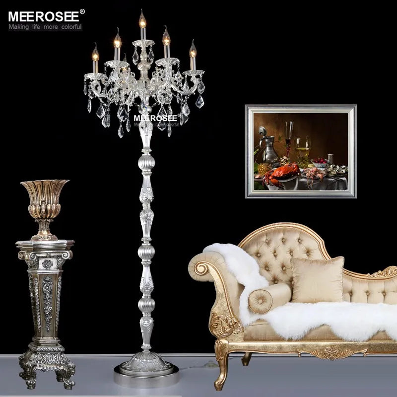 Meerosee Classic 7 Lights Crystal Floor Lamp