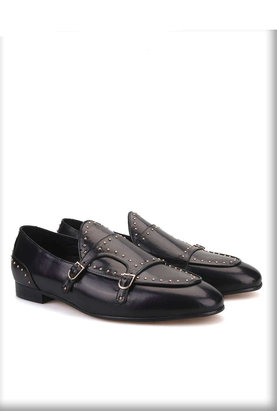Smoking slippers for men in fashion party and wedding shoes made of genuine leather spikes