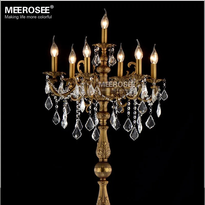 Meerosee Classic 7 Lights Crystal Floor Lamp