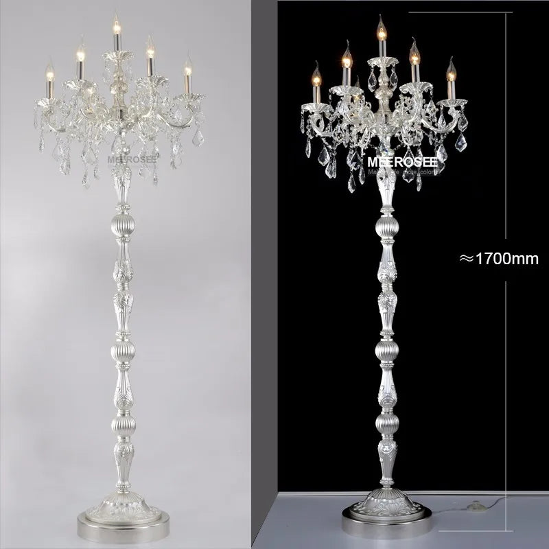 Meerosee Classic 7 Lights Crystal Floor Lamp