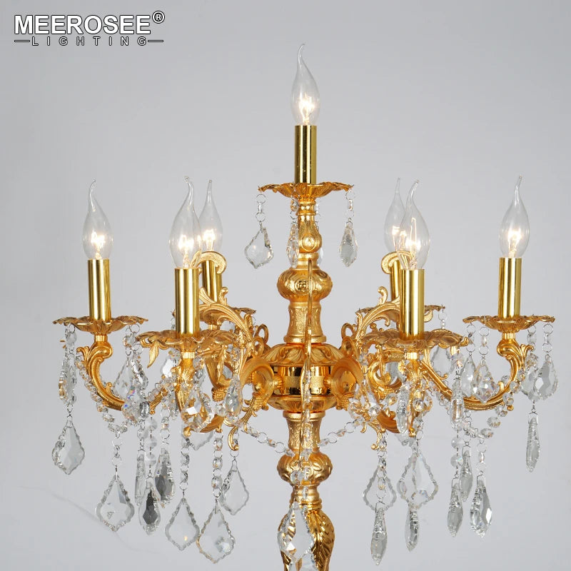 Meerosee Classic 7 Lights Crystal Floor Lamp