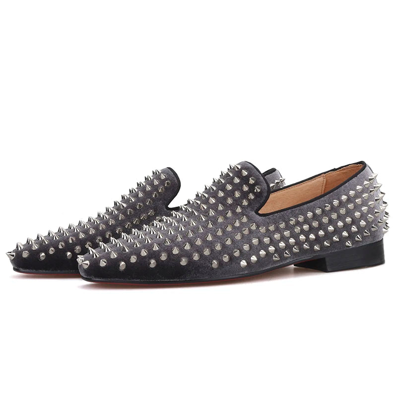 Men's fashion party and wedding shoes for men with silver rivets