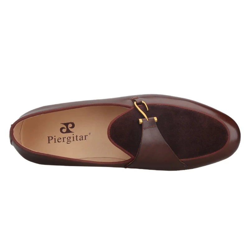British Classics Men's smoking slippers in Golden Single-buckled style, hand-polished calf leather.