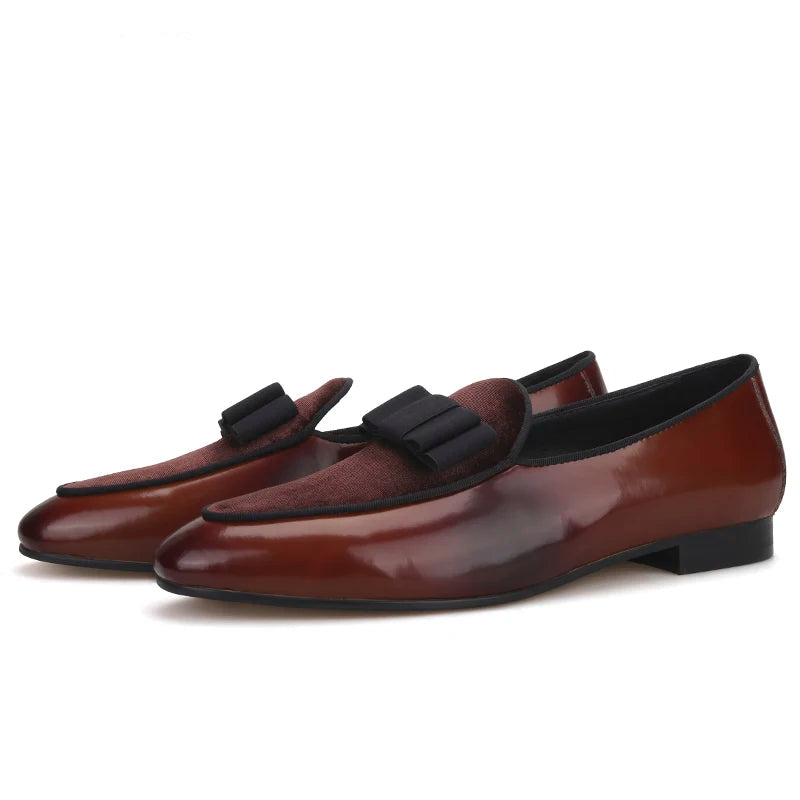 Summer Style Brown Calfskin Loafers for Wedding Moccasins Men Smoking Slippers Plus size