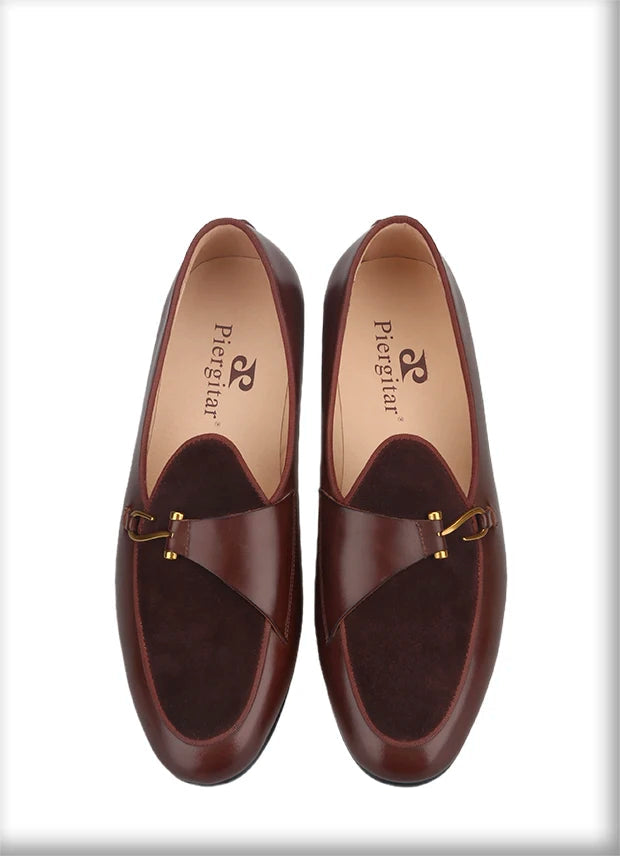 British Classics Men's smoking slippers in Golden Single-buckled style, hand-polished calf leather.