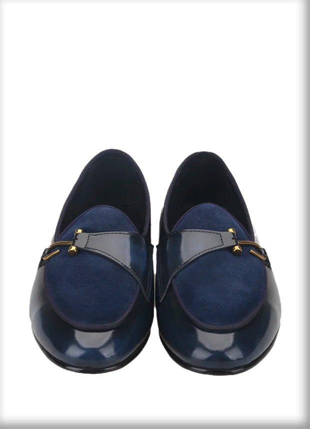 British Classics Men's smoking slippers in Golden Single-buckled style, hand-polished calf leather.
