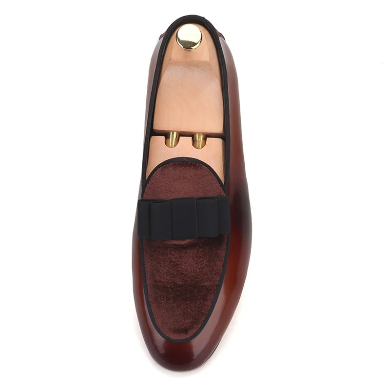 Summer Style Brown Calfskin Loafers for Wedding Moccasins Men Smoking Slippers Plus size