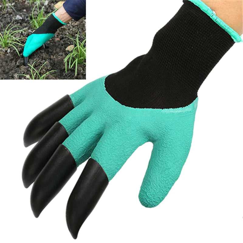 4/8 Hand Claw ABS Plastic Garden Rubber Gloves