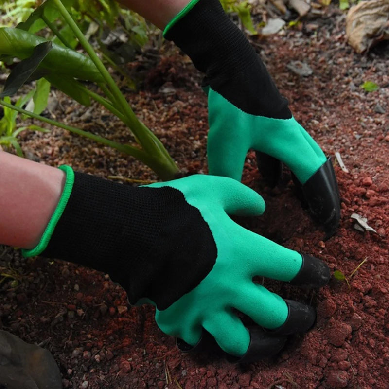 4/8 Hand Claw ABS Plastic Garden Rubber Gloves