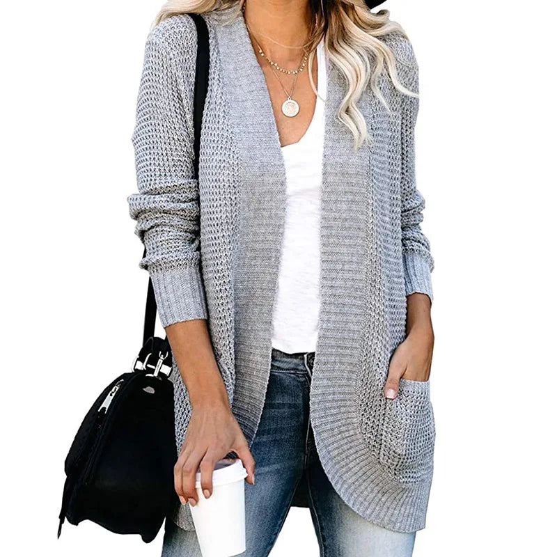 Autumn Long Cardigan Women Jumper Fashion Loose Coat Ladies Knitted Outerwear Ropa Mujer Clothes Woman Sweater Jacket Pull Femme
