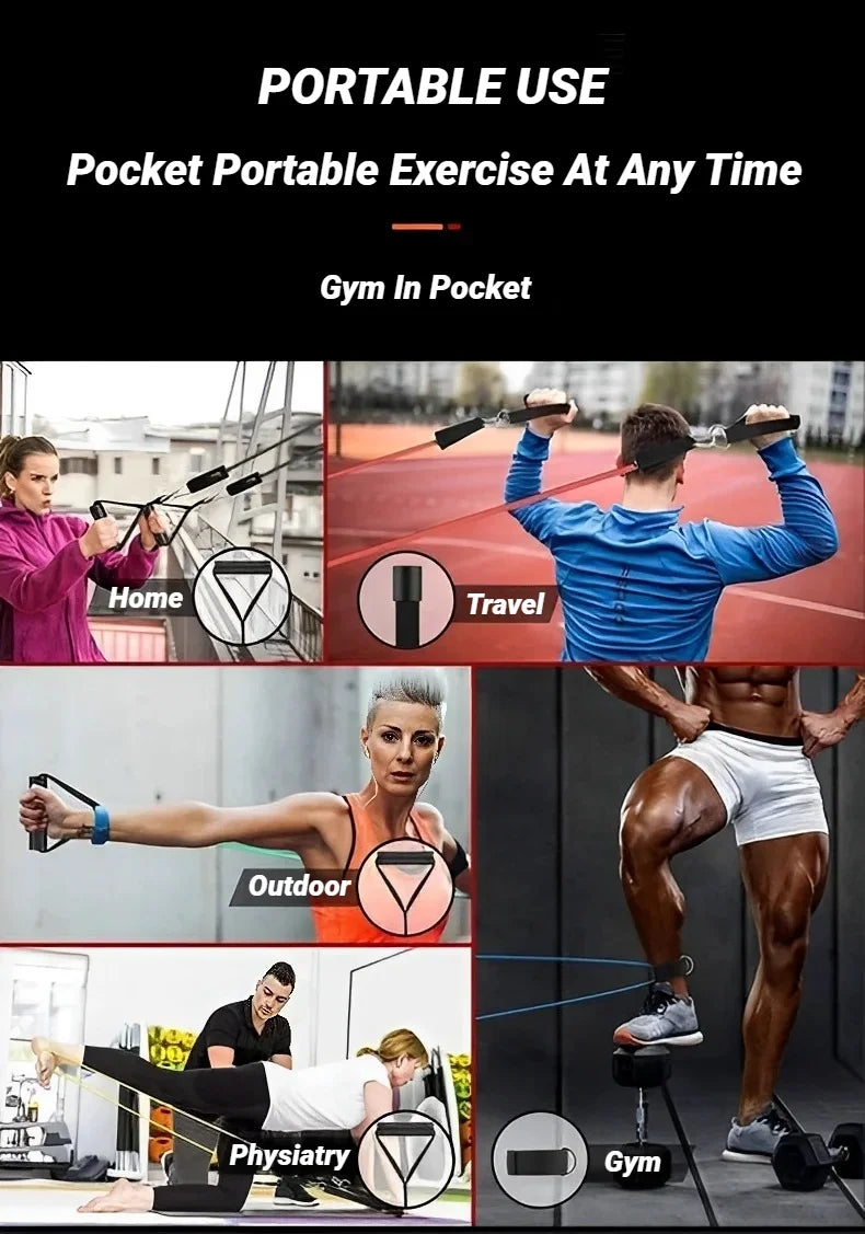 11pcs/Set Pull Rope Resistance Bands