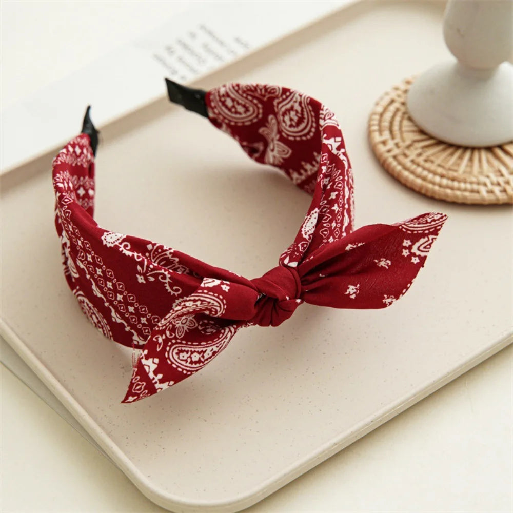 Cotton Cashew Flowers Printing Butterfly Hair Clips