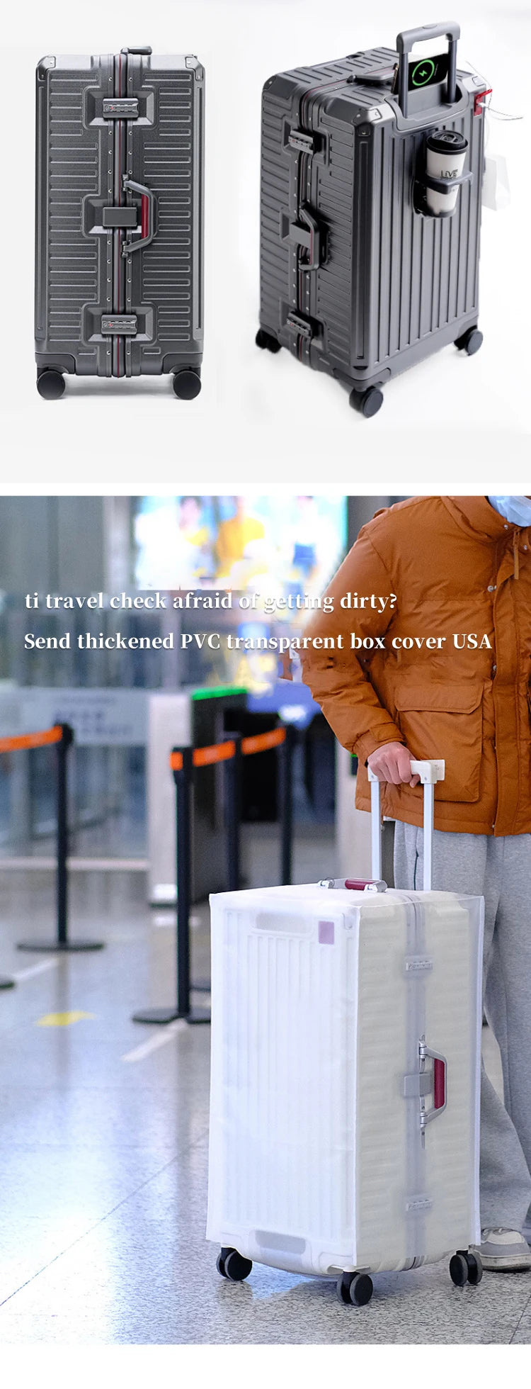 Men Carry-On Aluminum Luggage