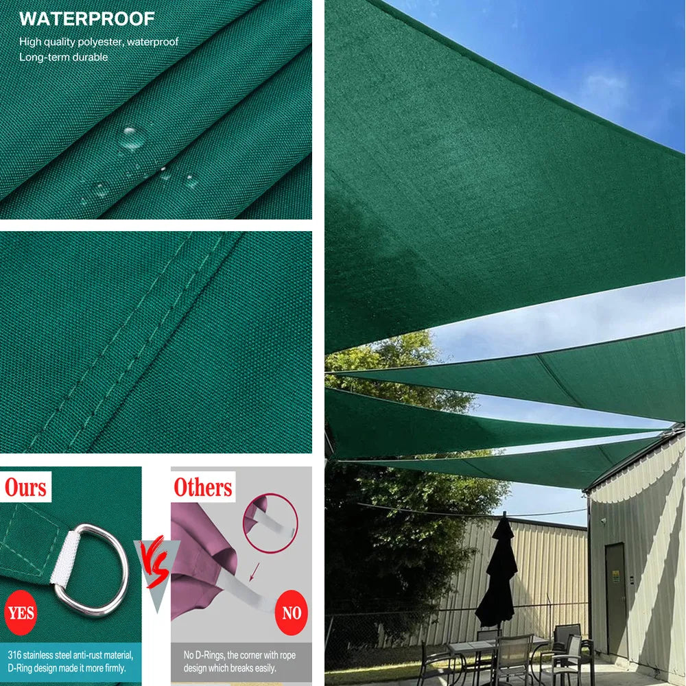 Waterproof Triangle Sun Shade Sail Canopy