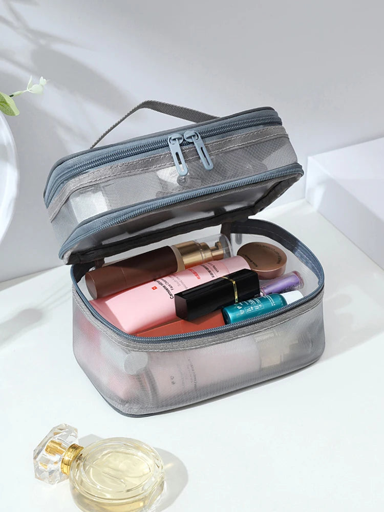 Double Layer Mesh Makeup Bag