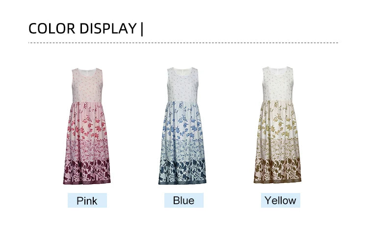 Plus Size Floral Printed Sleeveless Midi Dress